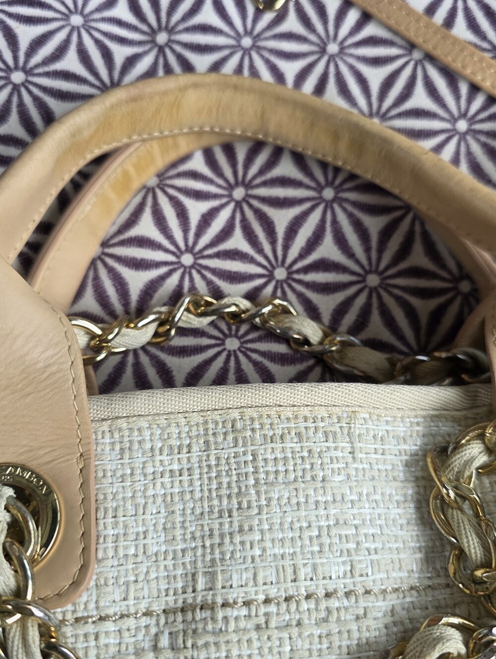 CHANEL Medium Deauville Tote Beige Raffia Glitter Gold Hardware - Picture 10 of 15